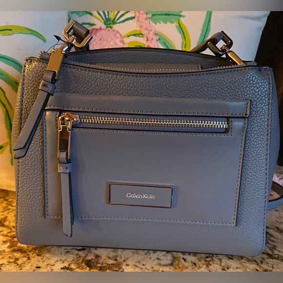 Calvin Klein Hadley Triple Compartment Crossbody Smokey Blue - Picture 2 of 9